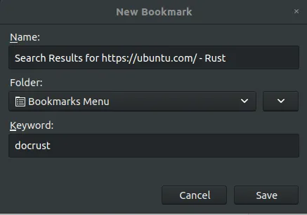 Rust doc add search engine